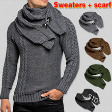 Load image into Gallery viewer, Men&#39;s Knit Sweater+Scarf Set