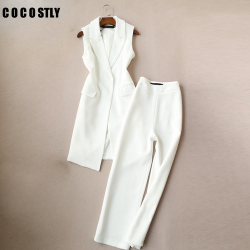 2PC Sleeveless Vest Suit